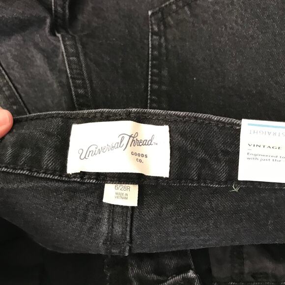 Universal Thread Jeans Womens 6 Black Straight Baggy Loose 90s Grunge Skater Y2K - Picture 13 of 14